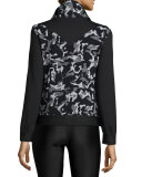 Emblem Front-Zip Jacket, Black Camo