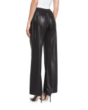 Liquid Luster Wide-Leg Pants, Black
