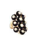 18k Pyramide Onyx & Diamond Cluster Ring