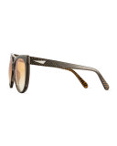 Moscow Cat-Eye Sunglasses, Tiger Stripe