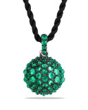 20mm Osetra Faceted Green Onyx Pendant Necklace, 42"