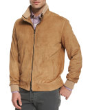 Suede Bomber Jacket, Camel