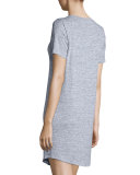 Melrose Short-Sleeve T-Shirt Dress, Light Heather Gray