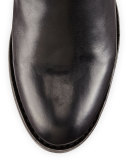 Jackie Button-Tab Boot, Black