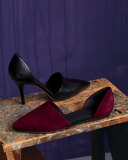 Claire Two-Piece Leather Pump, Black