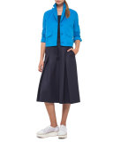 Caro Pleated Flared Pants, Slate