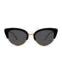 Josephine Monochromatic Cat-Eye Sunglasses, Black