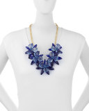 crystal flower statement necklace