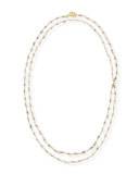 18k Gold and Pyrite Chain Necklace, 36"L