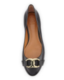 Gemini Link Leather Ballerina Flat, Black