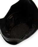 Bombé-T Leather Hobo Bag, Black