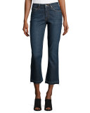Gia Mid-Rise Crop Flare-Leg Jeans