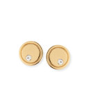 14k Gold-Plated Flat Crystal Disc Stud Earrings