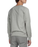 Raw-Edge Crewneck Sweater, Gray