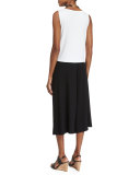 Sleeveless Bateau-Neck Jersey Shell