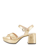 Leather Crisscross Ankle-Wrap 65mm Sandal