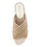 Dani Stretch Wedge Slide Sandal, Natural/White