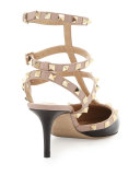 Rockstud Patent Leather Sandal, Black
