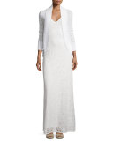 Aster Knit Lace Racerback Maxi Dress, White 