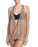 Chain Reaction Mesh Tankini and Racerback Swim Top, Black
