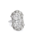 Estate Edwardian Diamond Filigree Dinner Ring, Size 5