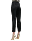 Liquid Satin Side-Zip Cropped Pants