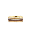 Classic Quatre 18k Four-Color Gold Small Diamond Band Ring, Size 4.5