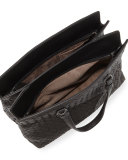 Intrecciato Medium Accordion Tote Bag, Black