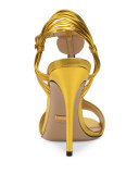 Allie Arrow-Appliqué Leather Sandal, Oro