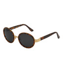 Santa Classic Round Monochromatic Sunglasses, Havana