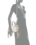 Baby Banner Studded Tote Bag w/Fringe, Natural