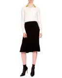 Jones Bias-Cut Flounce-Hem Skirt, Black