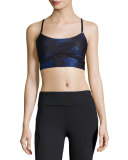 The Cut Printed Cami Sports Bra, Blue Suro/Black