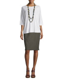 Silk Jersey Boat-Neck Top