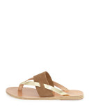 Zenobia Flat Thong Sandal, Taupe