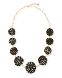 Spotted Horn Disc Necklace, Dark Brown