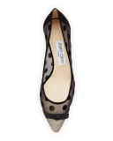 Dorothy Polka-Dot Mesh Pump, Black/Bronze