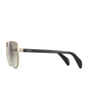 Irregular-Frame Aviator Sunglasses, Golden