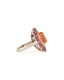 Spessartite Garnet & Pink Spinel Ring with Diamonds