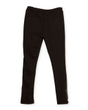 Milano Piped Ponte Leggings, Black, Size 4-5