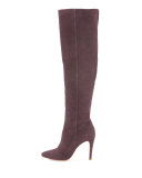Olivia Suede Over-the-Knee Boot, Plum
