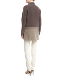 Valina Colorblocked Wool Coat, Concrete