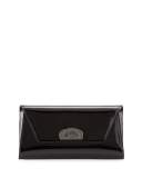 Vero Dodat Flap Patent Clutch Bag, Black