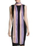 Long Striped Netted Scarf, Multicolor