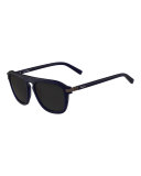 Gancini Bridge Plastic Square Sunglasses, Blue Matte