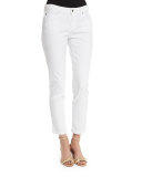 Organic Skinny Ankle Jeans, White, Petite
