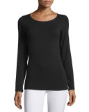 Soft Touch Marrow-Edge Long-Sleeve Top