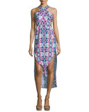 Yala Printed Cross-Front Coverup Dress