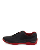 Punta Ala Leather Sneaker, Black/Red