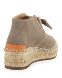 Gena Suede Espadrille Bootie, Warm Gray